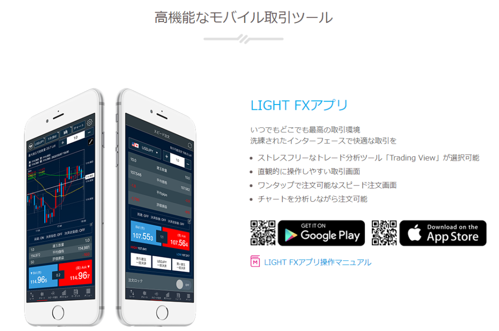 パソコン以外からLIGHT FXにログインして取引できますか？