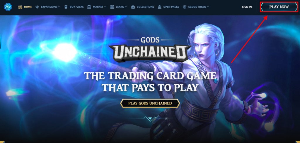 Gods Unchained公式サイトでアカウントを作成する